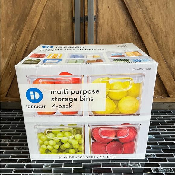 idesign Kitchen Idesign Multi Purpose Storage Bin 4pack X 6 X 5